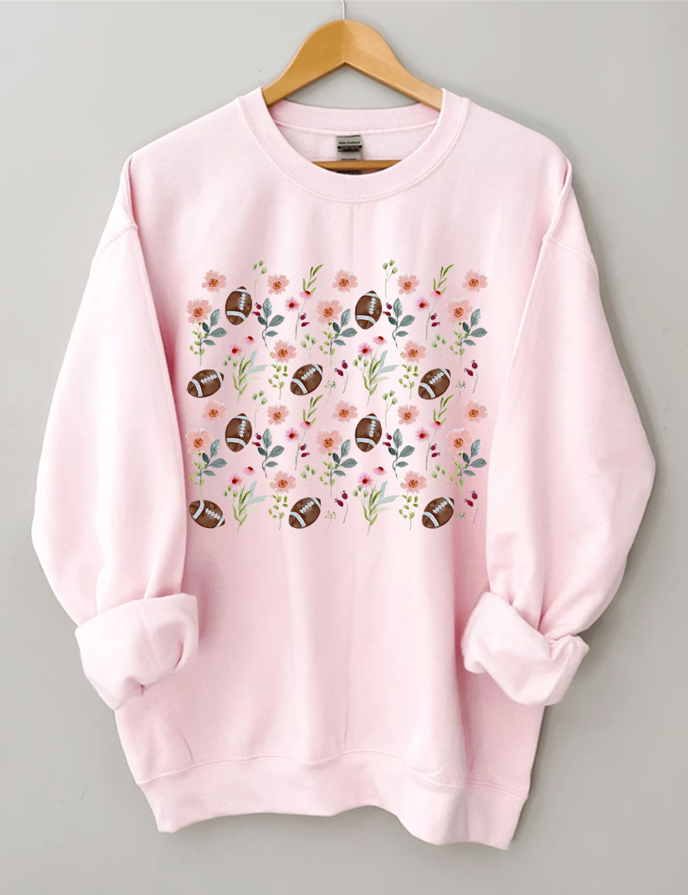 Floral Football Mom Football Sweatshirt