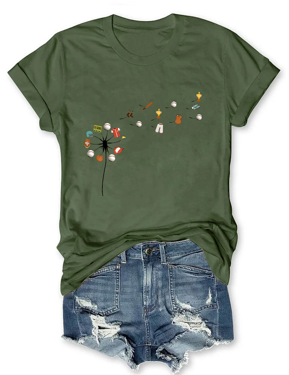 Baseball Dandelion Funny T-Shirt
