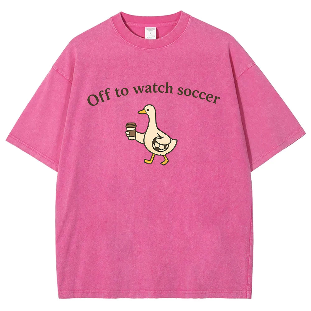 Off To Watch Soccer Silly Goose Washed T-shirt