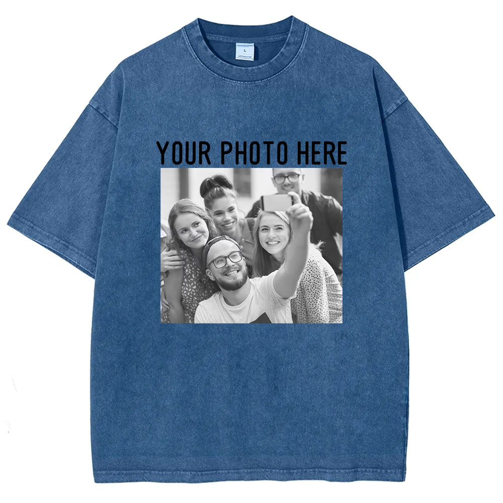 Photo Custom Washed T-shirt