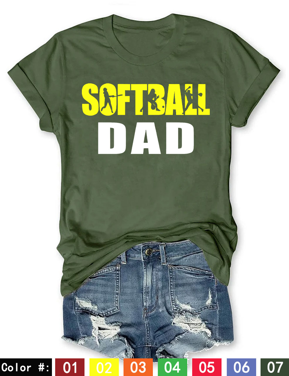 Custom Softball Dad T-Shirt