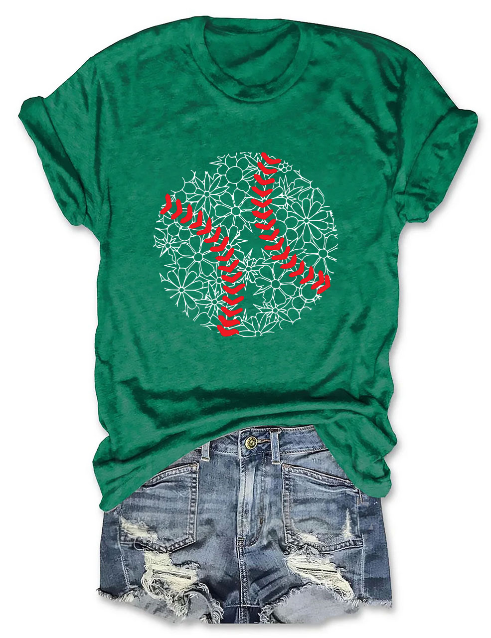 Floral Baseball T-shirt