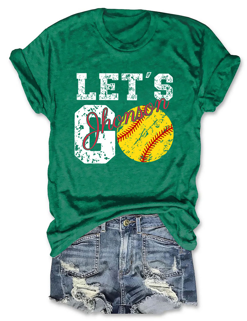 Custom Let's Go Softball T-shirt
