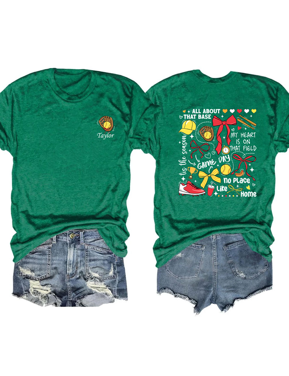 Custom Coquette Softball T-shirt