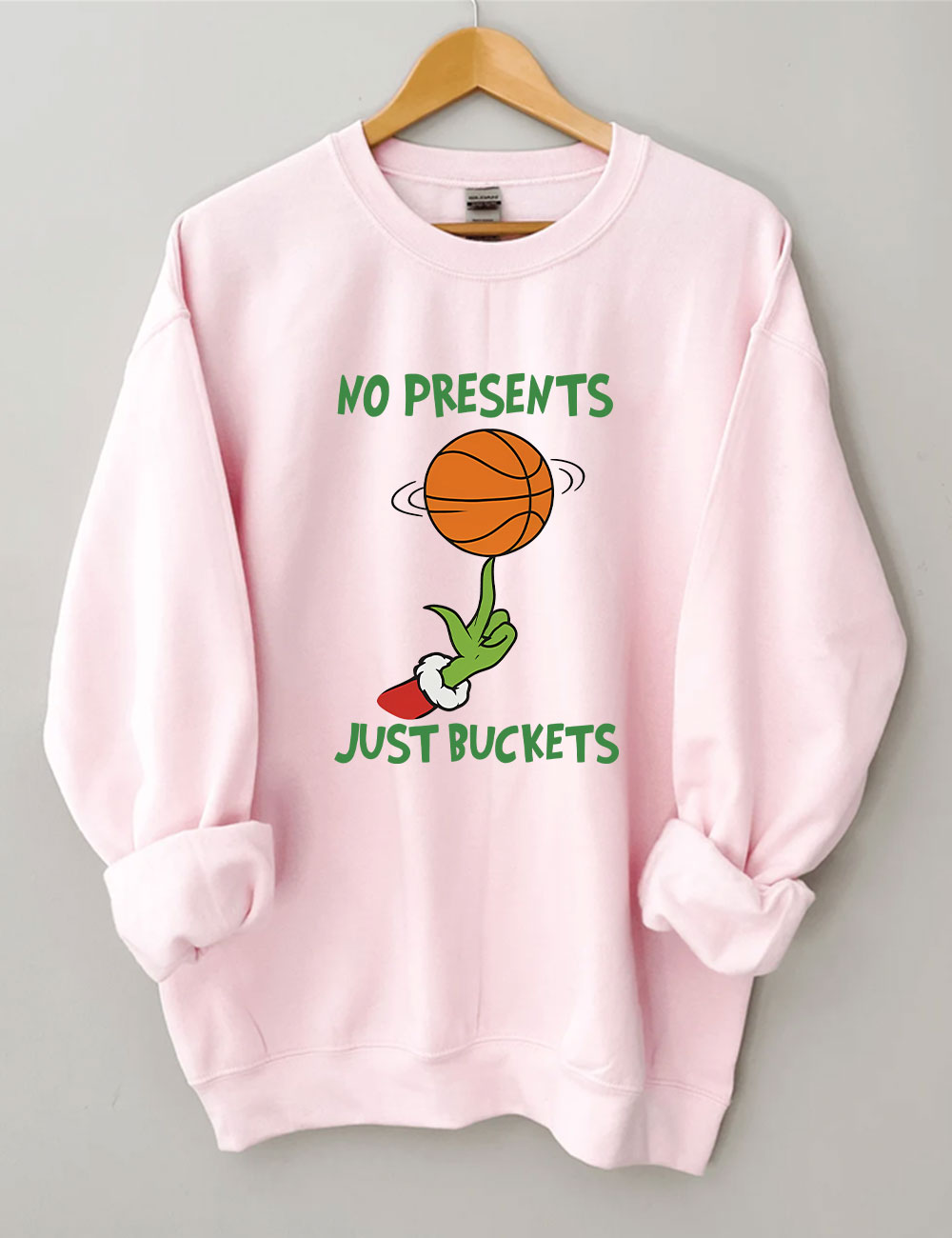 No Presents Just Buckets Grinch Basketball Sweatshirt