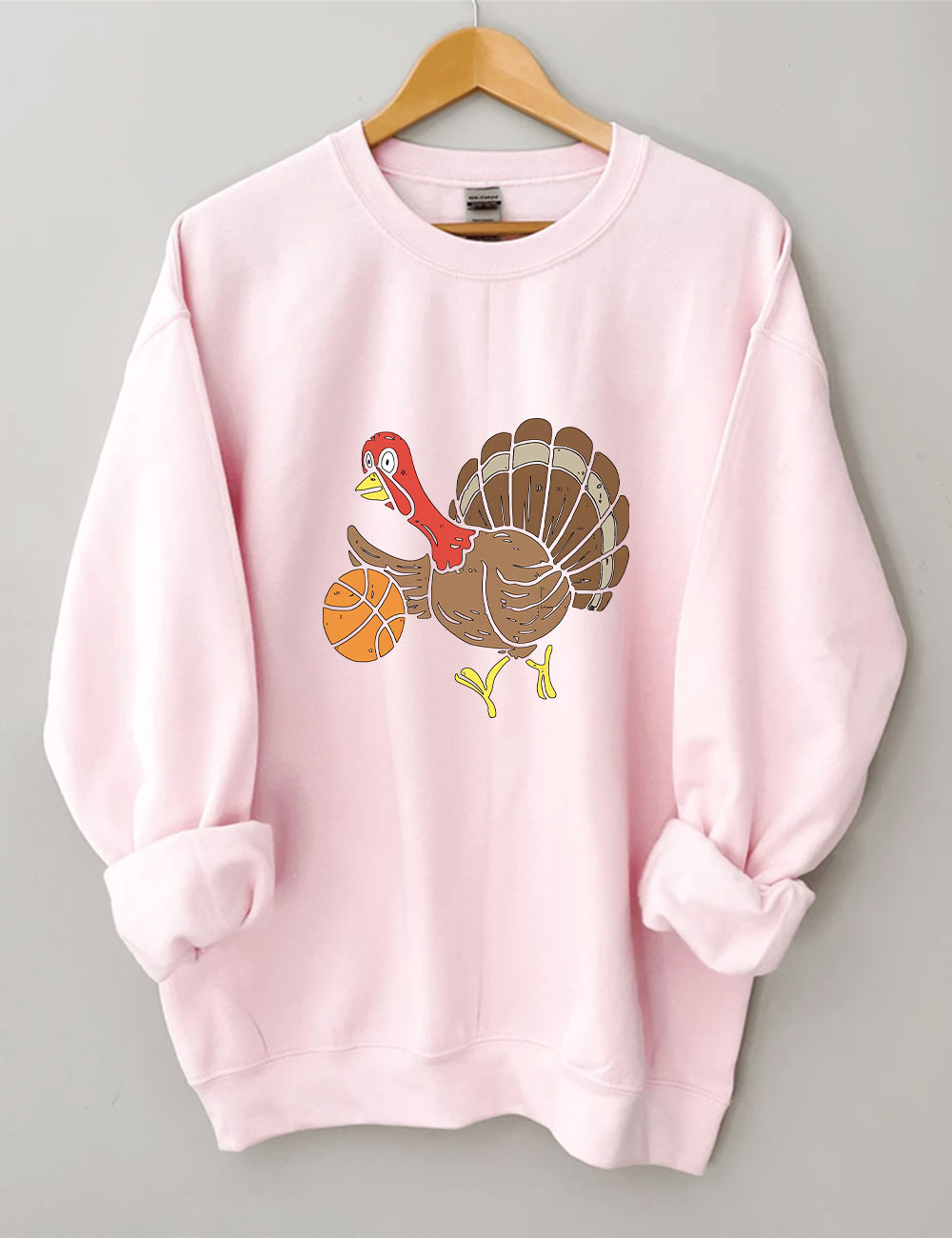 Cute Turkey Playing Basketball Sweatshirt