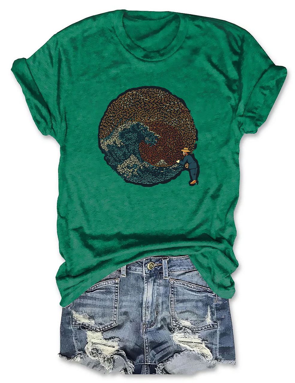 The Great Wave off Van Gogh by Tobe Fonseca Funny T-Shirt