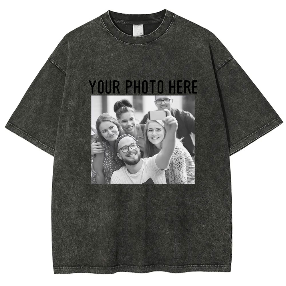 Photo Custom Washed T-shirt