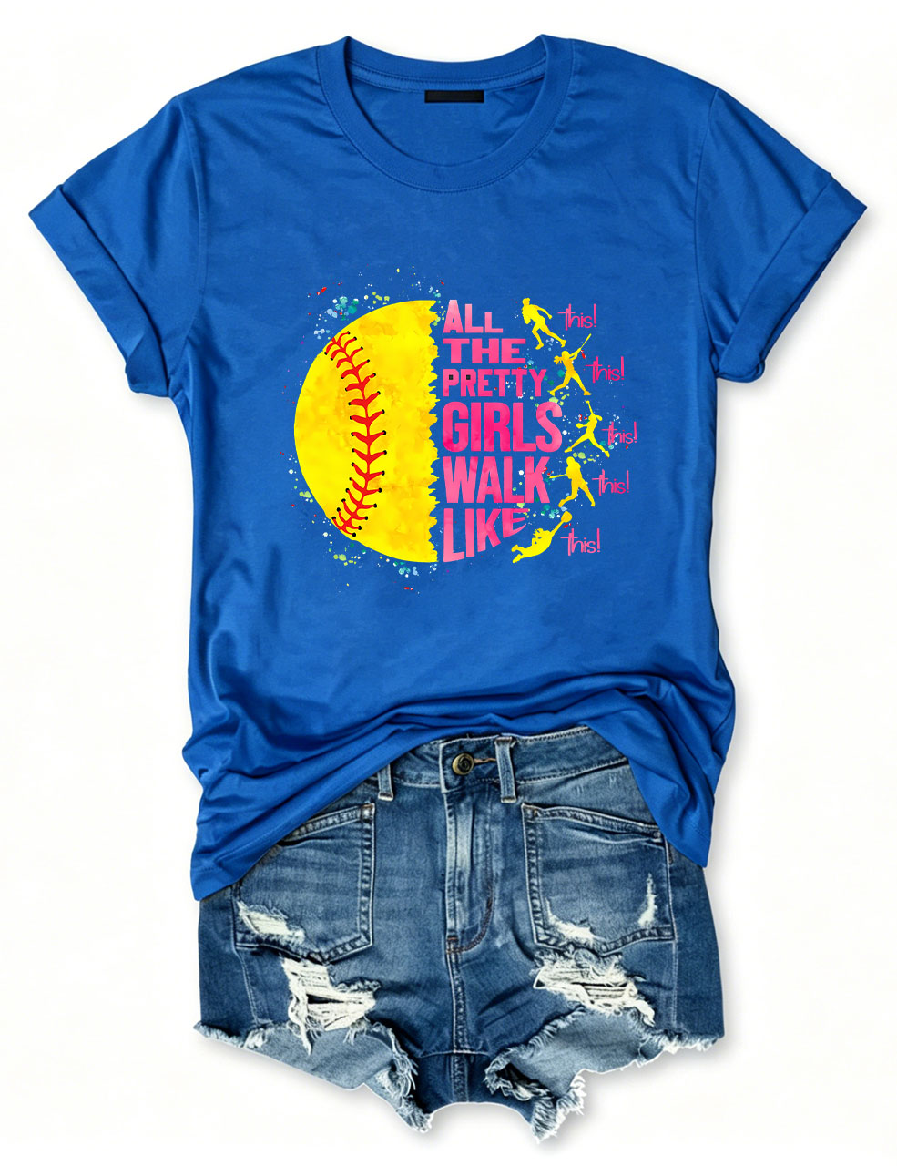 All The Pretty Girls Walk Like This Softball Funny T-Shirt