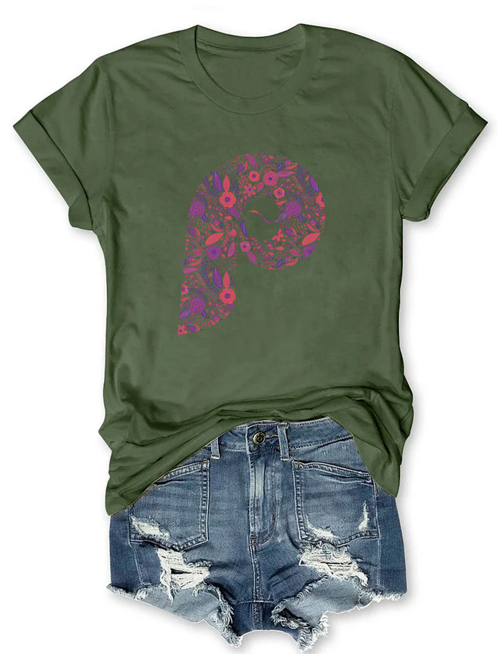 Floral Philly Baseball T-Shirt