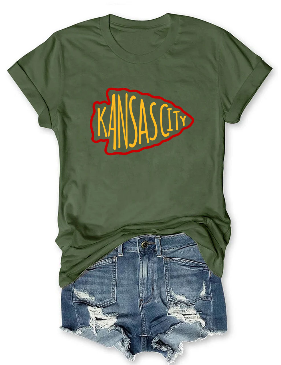 KC Chiefs Arrowhead Football T-Shirt