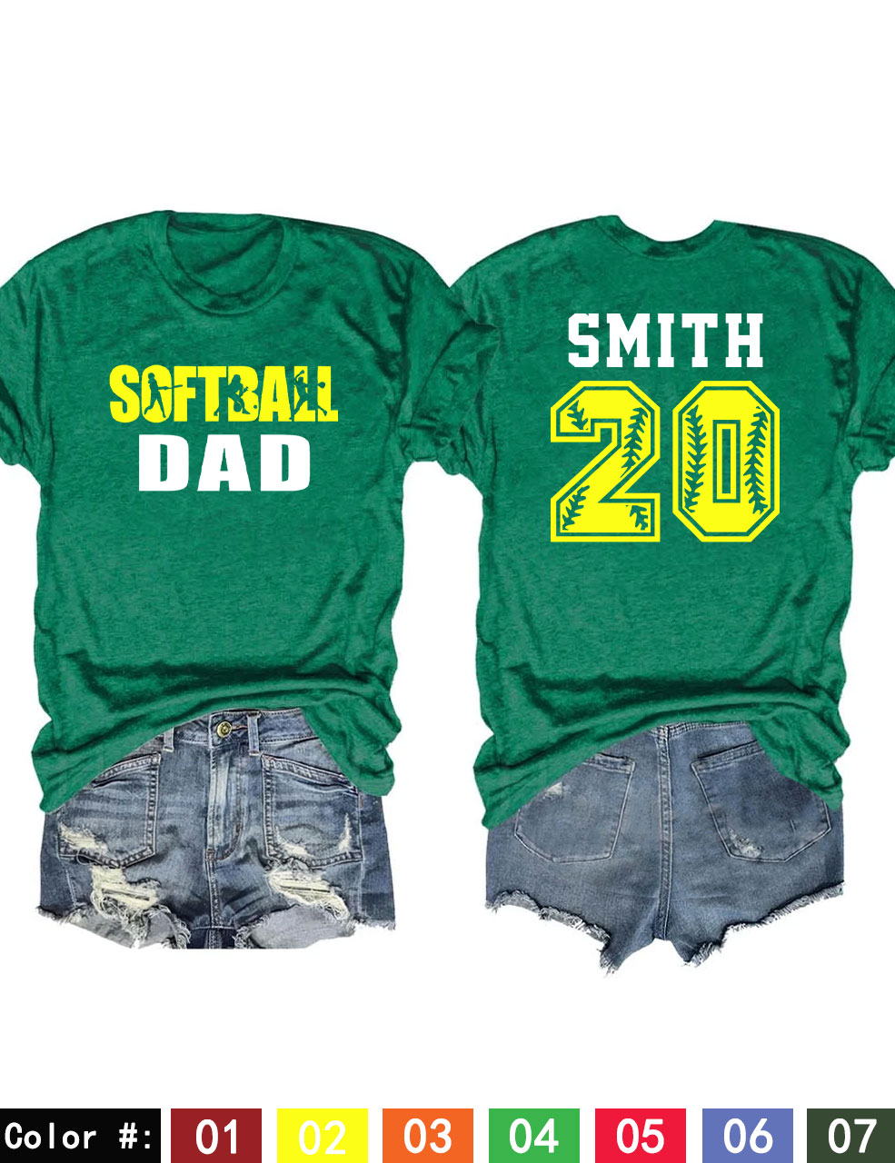 Custom Softball Dad T-Shirt