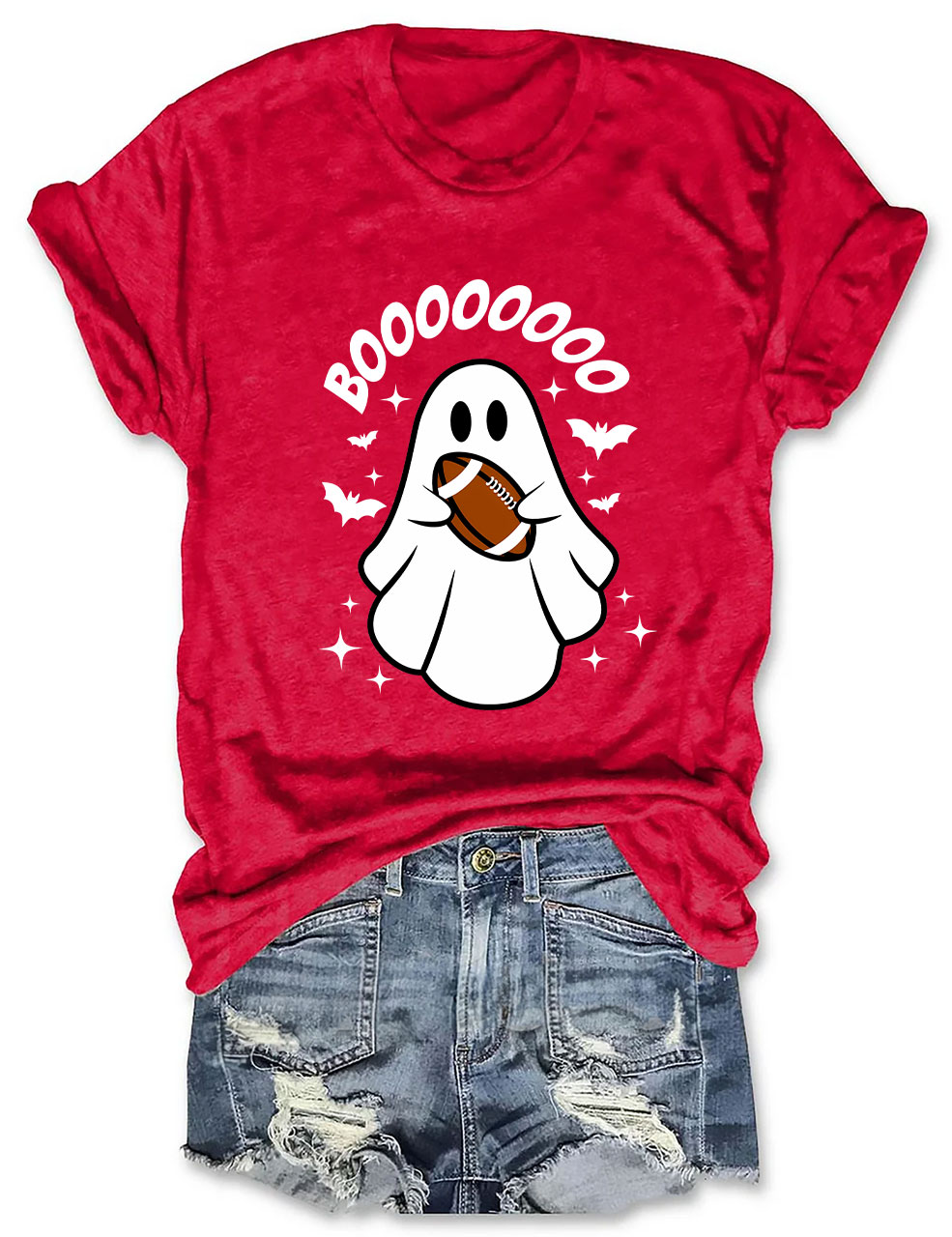 BOO Halloween Football T-Shirt