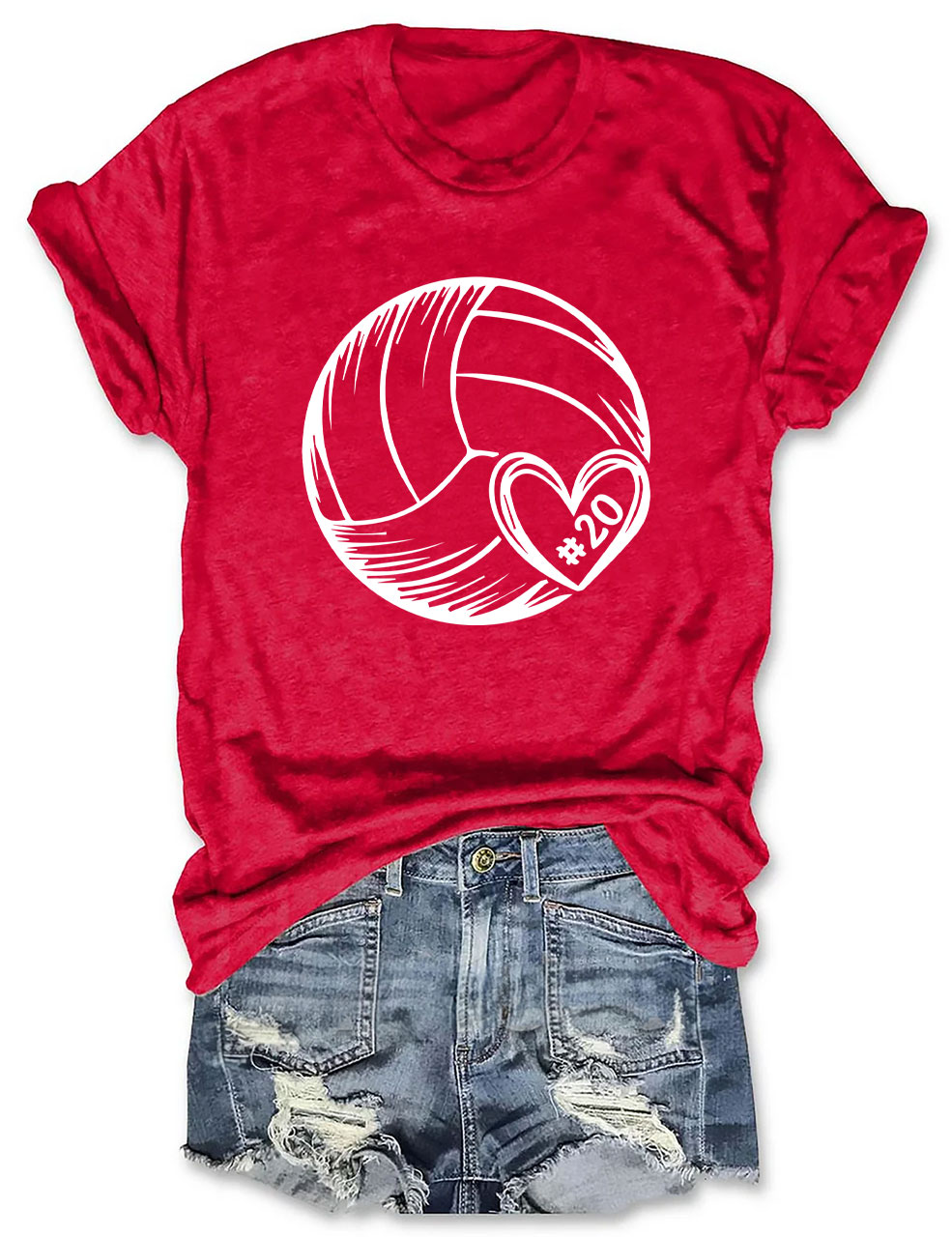 Custom Volleyball Heart T-shirt
