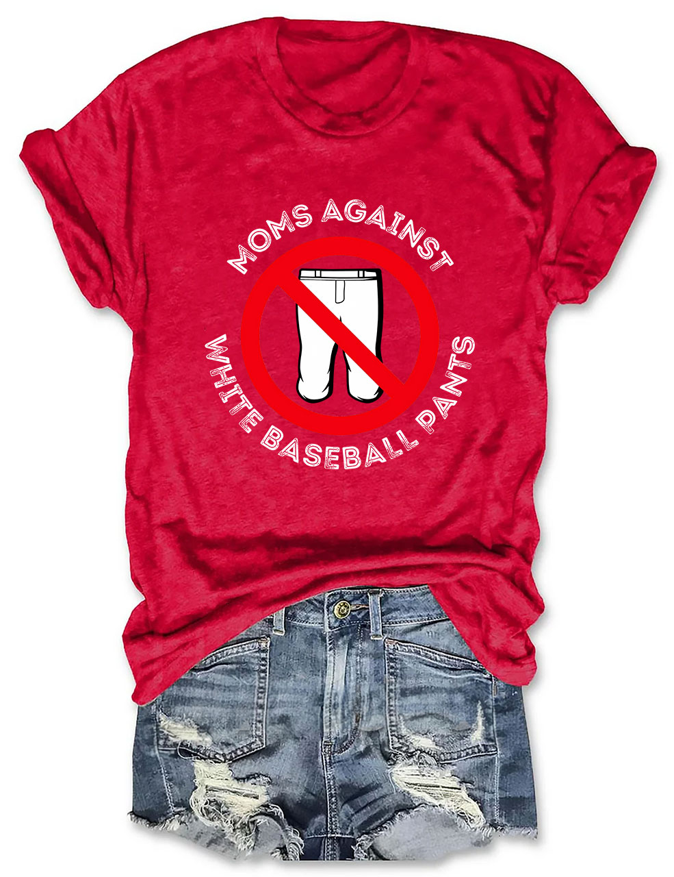 Moms Against White Baseball Pants T-shirt