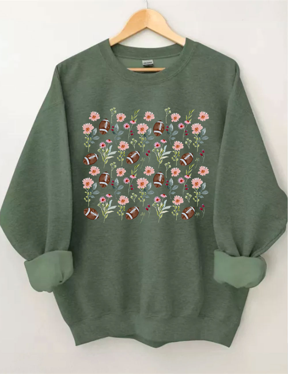 Floral Football Mom Football Sweatshirt