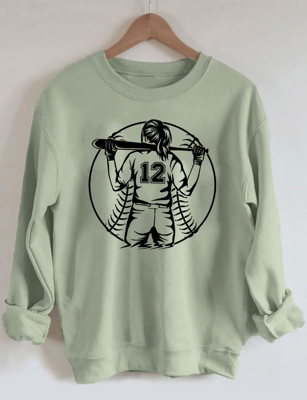 Softball Girl Custom Number Sweatshirt