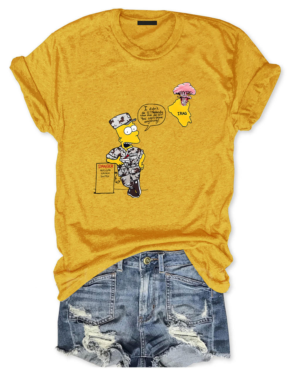 Bart Iraq Danger Nuclear Launch Switch Funny T-Shirt