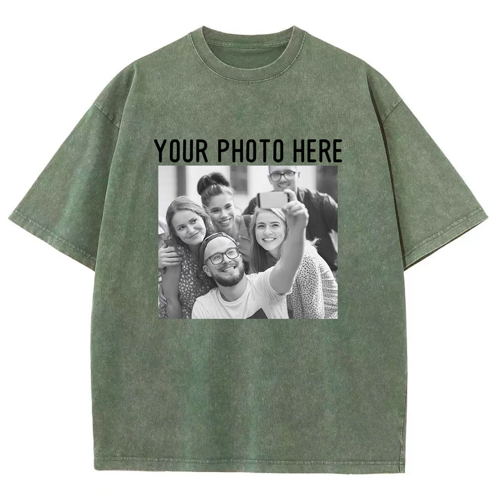 Photo Custom Washed T-shirt