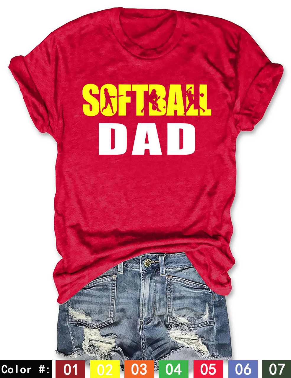 Custom Softball Dad T-Shirt