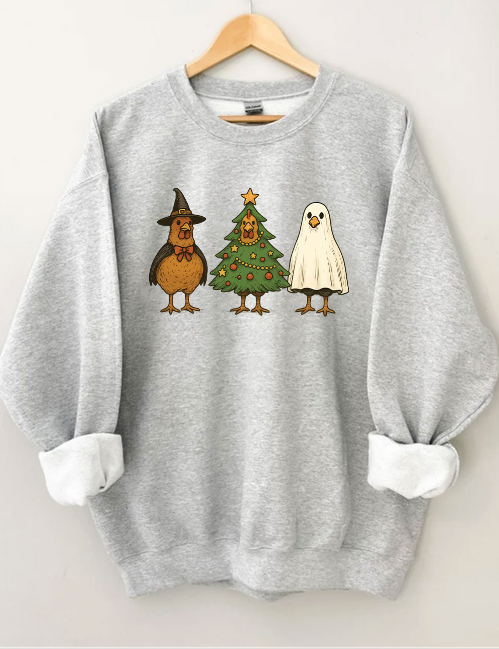 Funny Chicken Holiday Mashup Sweatshirt