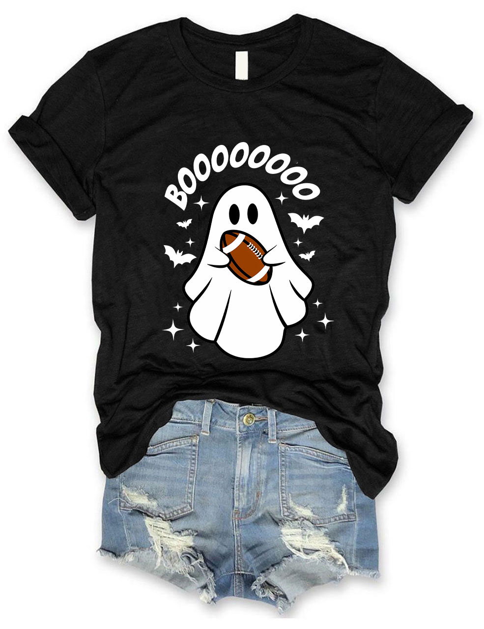 BOO Halloween Football T-Shirt