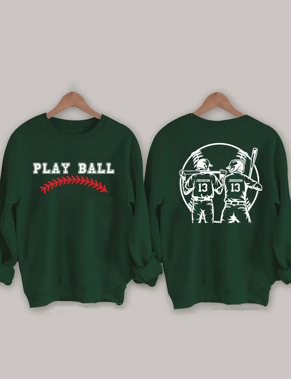 Custom 2 Player Baseball Mom Sweatshirt