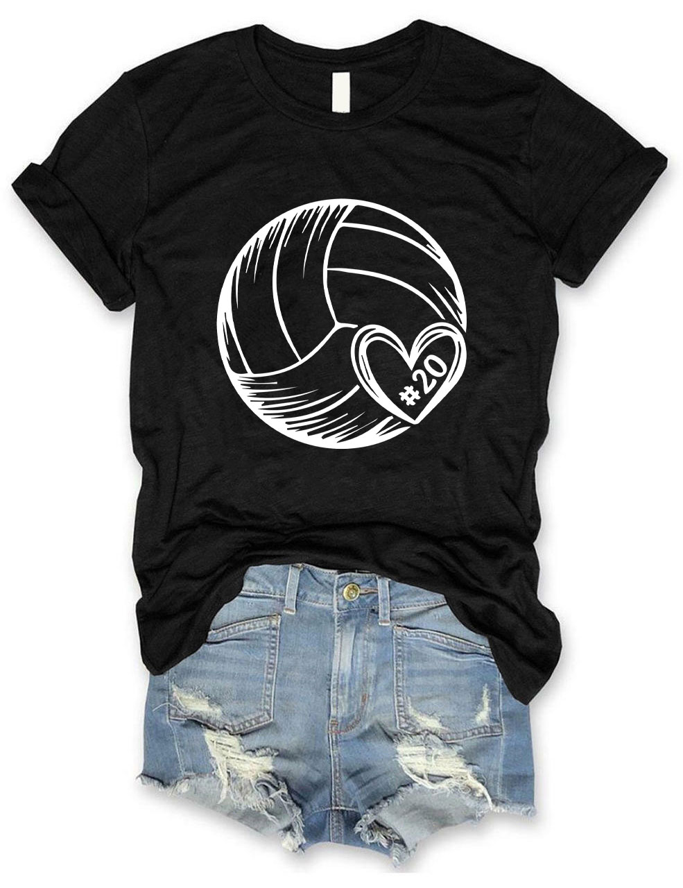 Custom Volleyball Heart T-shirt