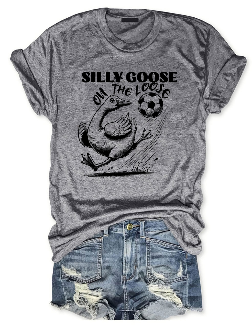 Silly Goose On The Loose Funny Soccer T-shirt