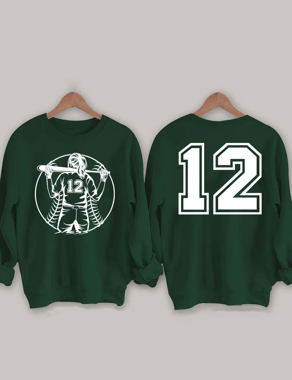 Softball Girl Custom Number Sweatshirt