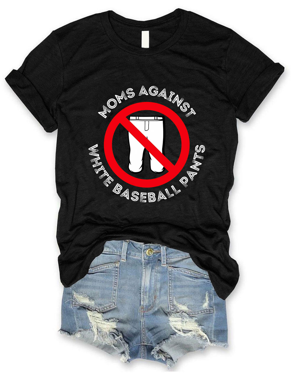 Moms Against White Baseball Pants T-shirt
