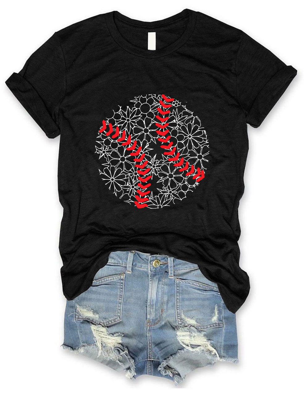Floral Baseball T-shirt