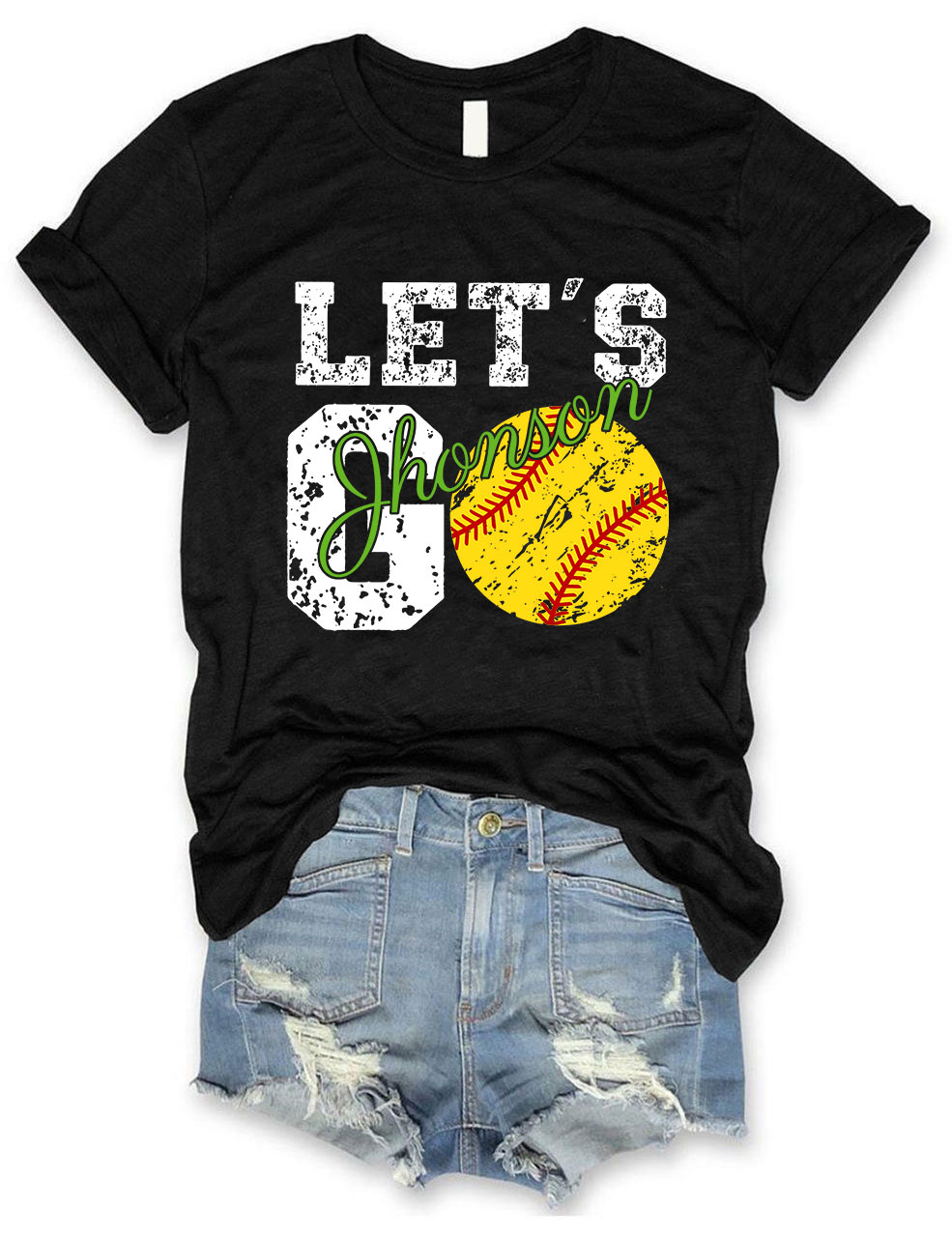 Custom Let's Go Softball T-shirt