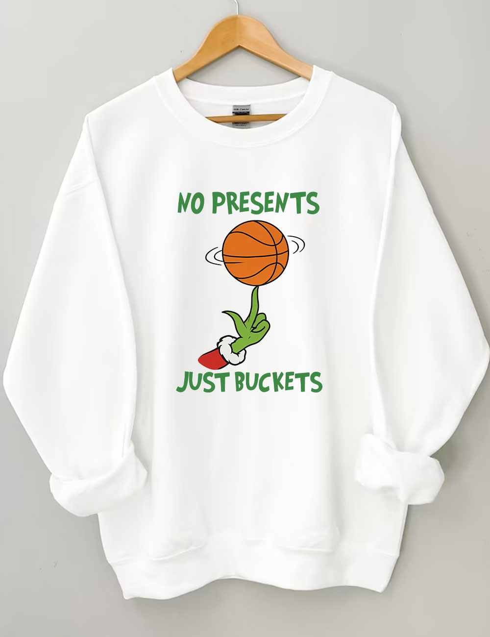 No Presents Just Buckets Grinch Basketball Sweatshirt