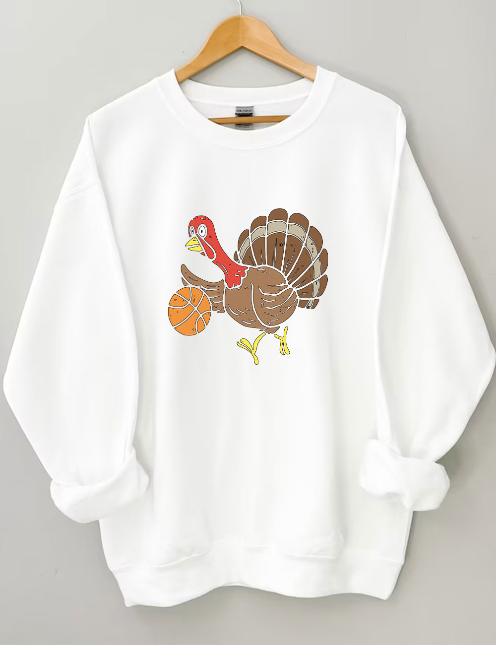 Cute Turkey Playing Basketball Sweatshirt