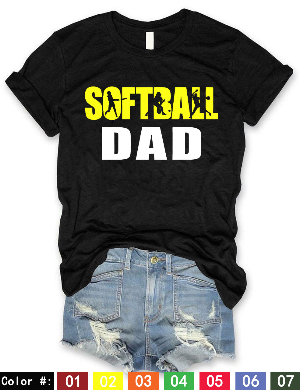 Custom Softball Dad T-Shirt