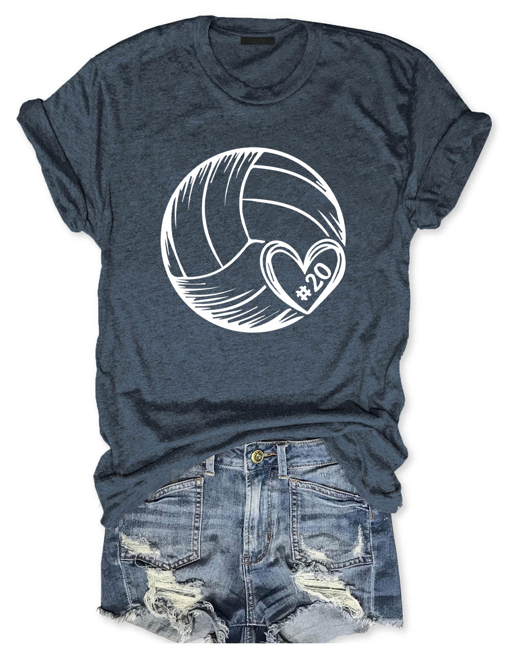 Custom Volleyball Heart T-shirt