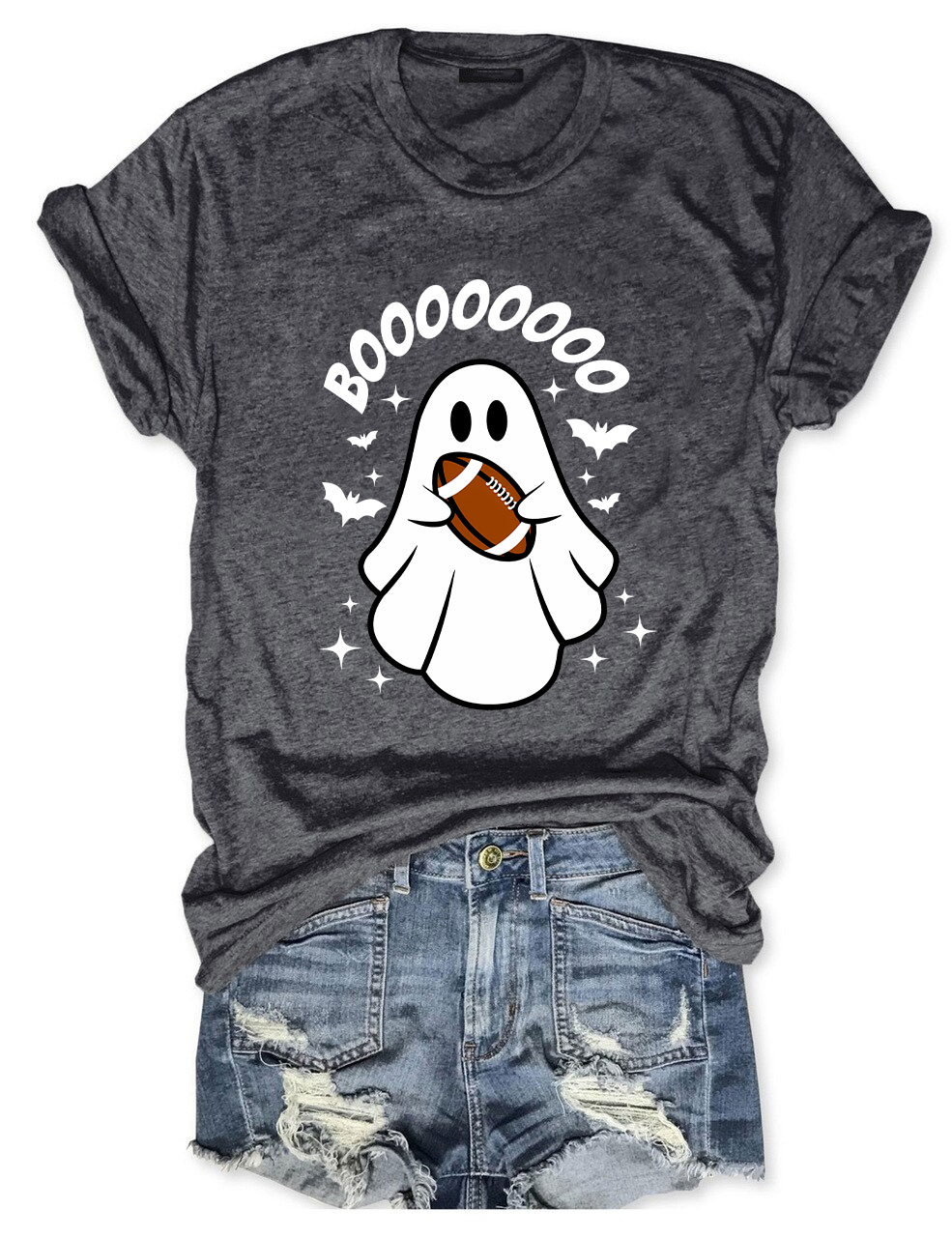 BOO Halloween Football T-Shirt