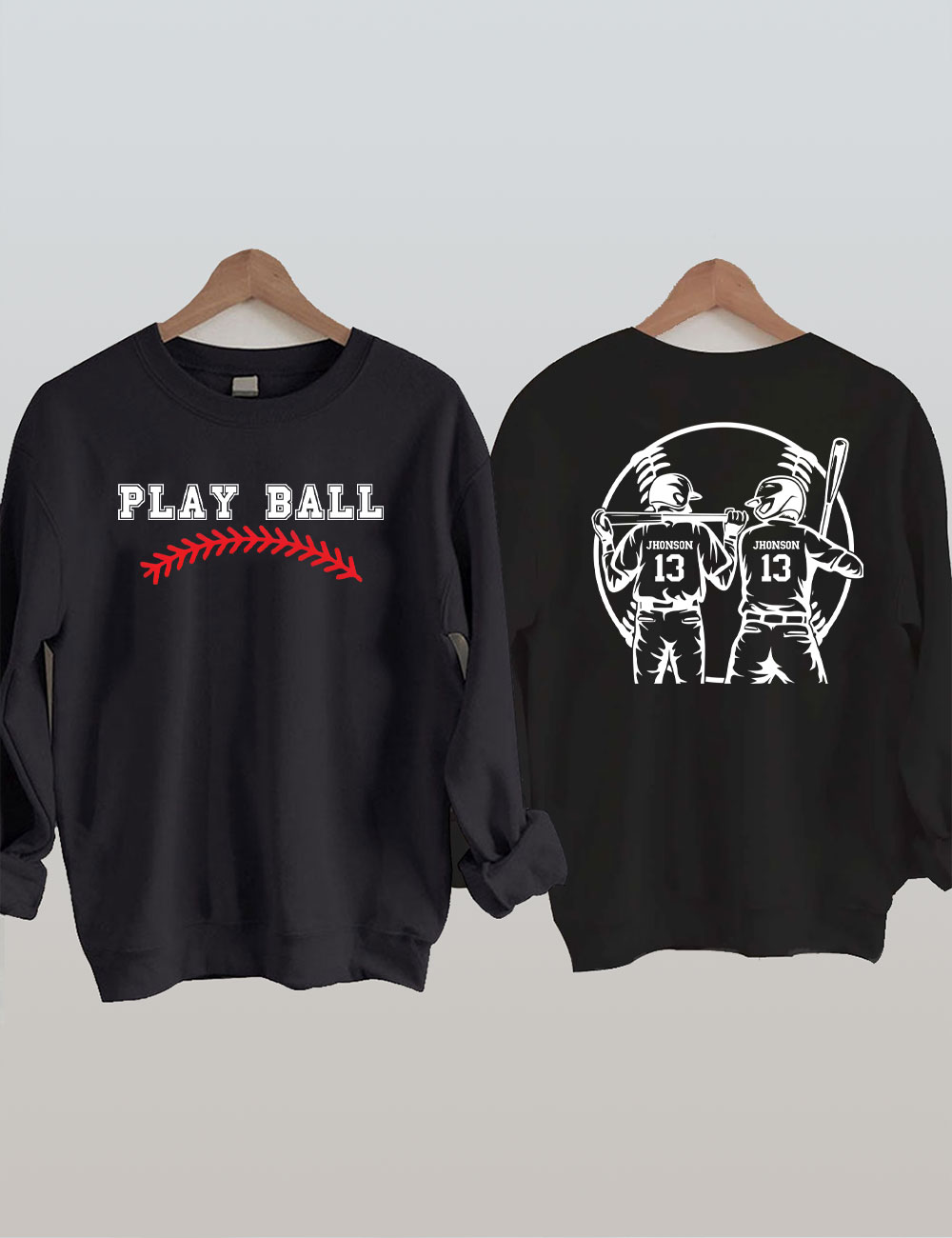 Custom 2 Player Baseball Mom Sweatshirt