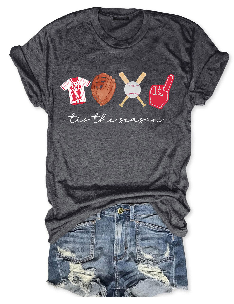 Custom Tis The Season Baseball T-Shirt