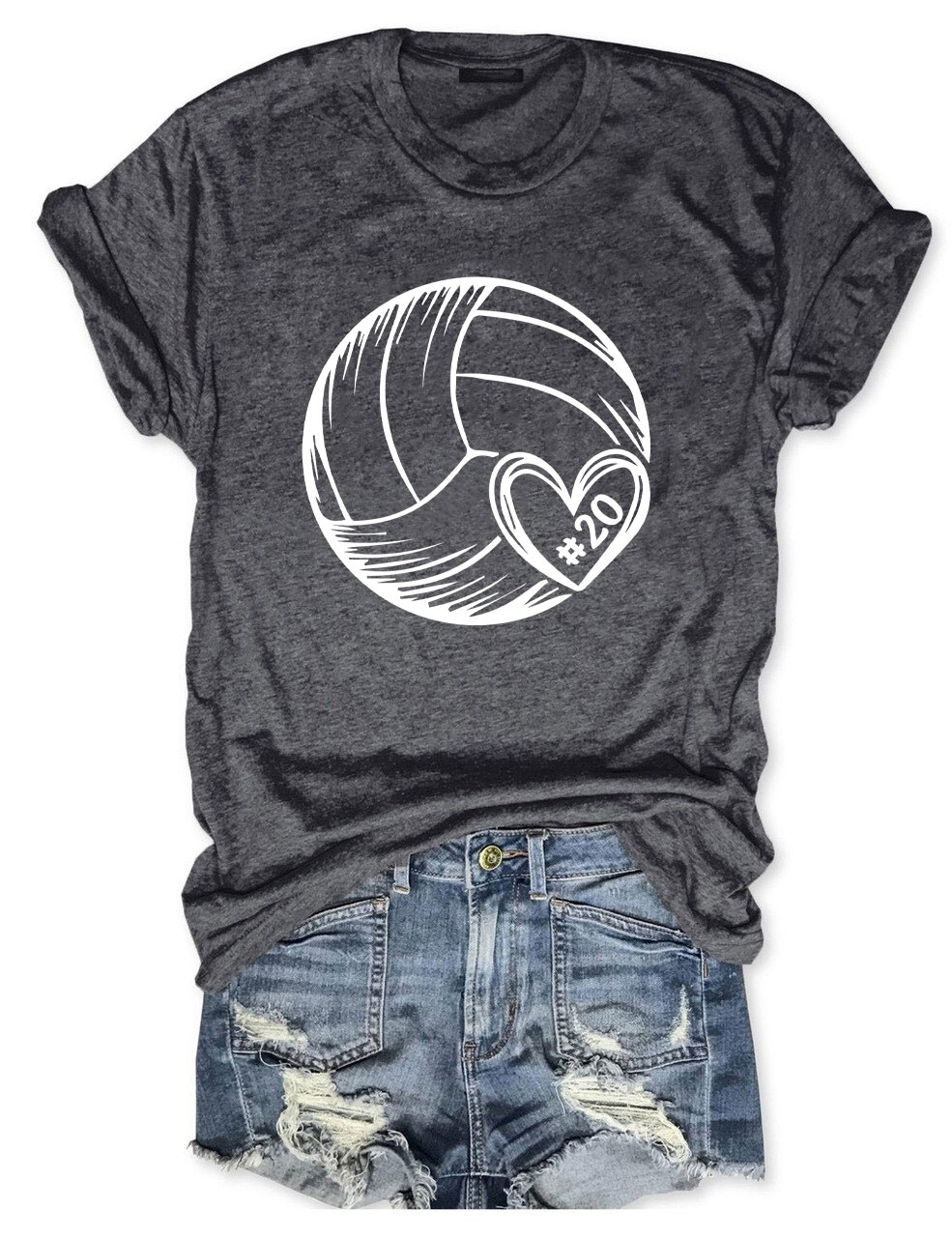 Custom Volleyball Heart T-shirt