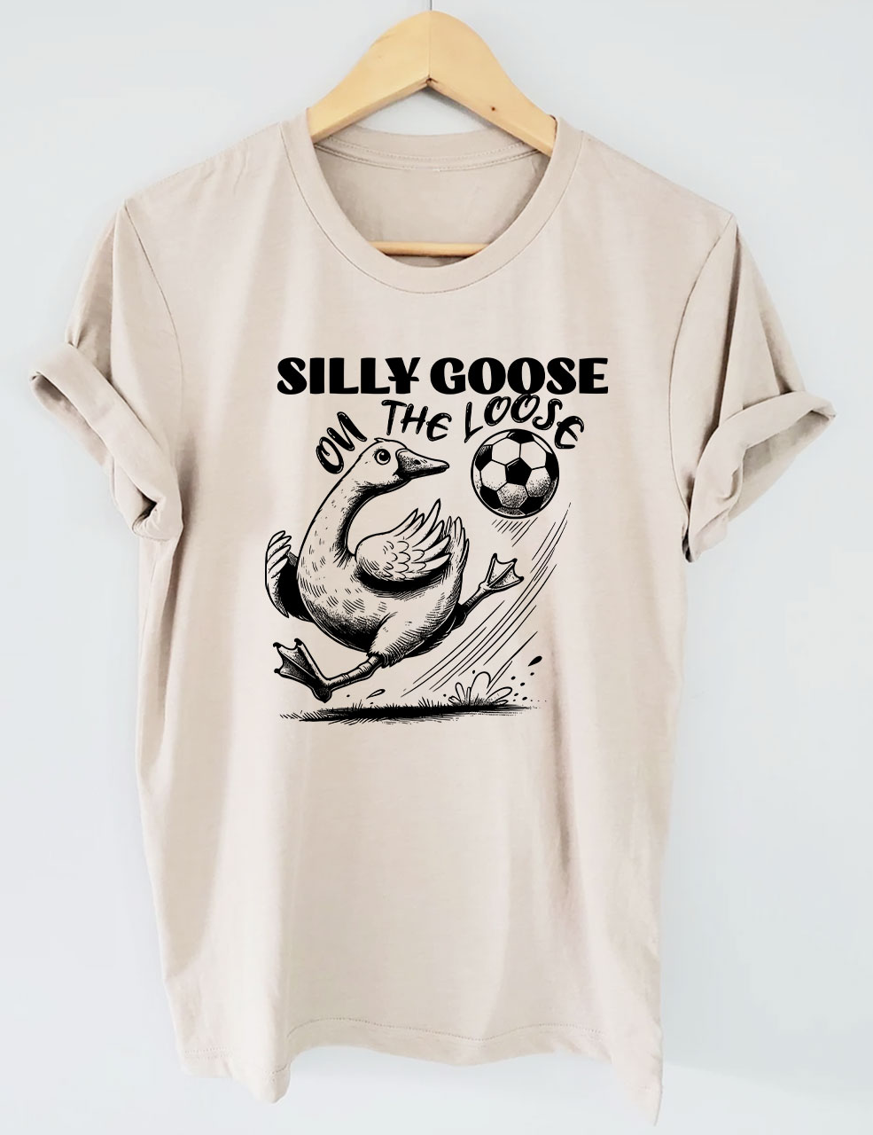 Silly Goose On The Loose Funny Soccer T-shirt