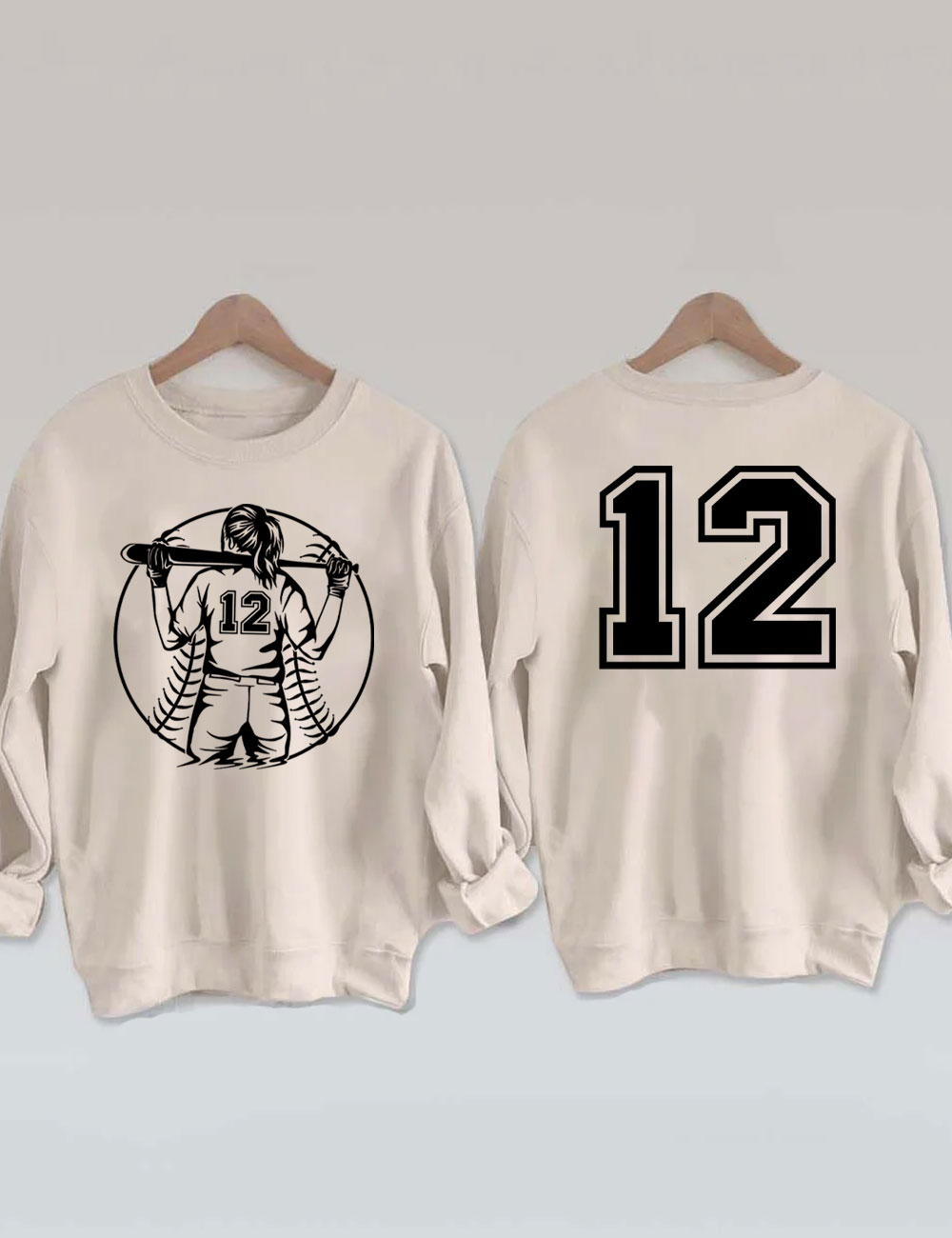 Softball Girl Custom Number Sweatshirt