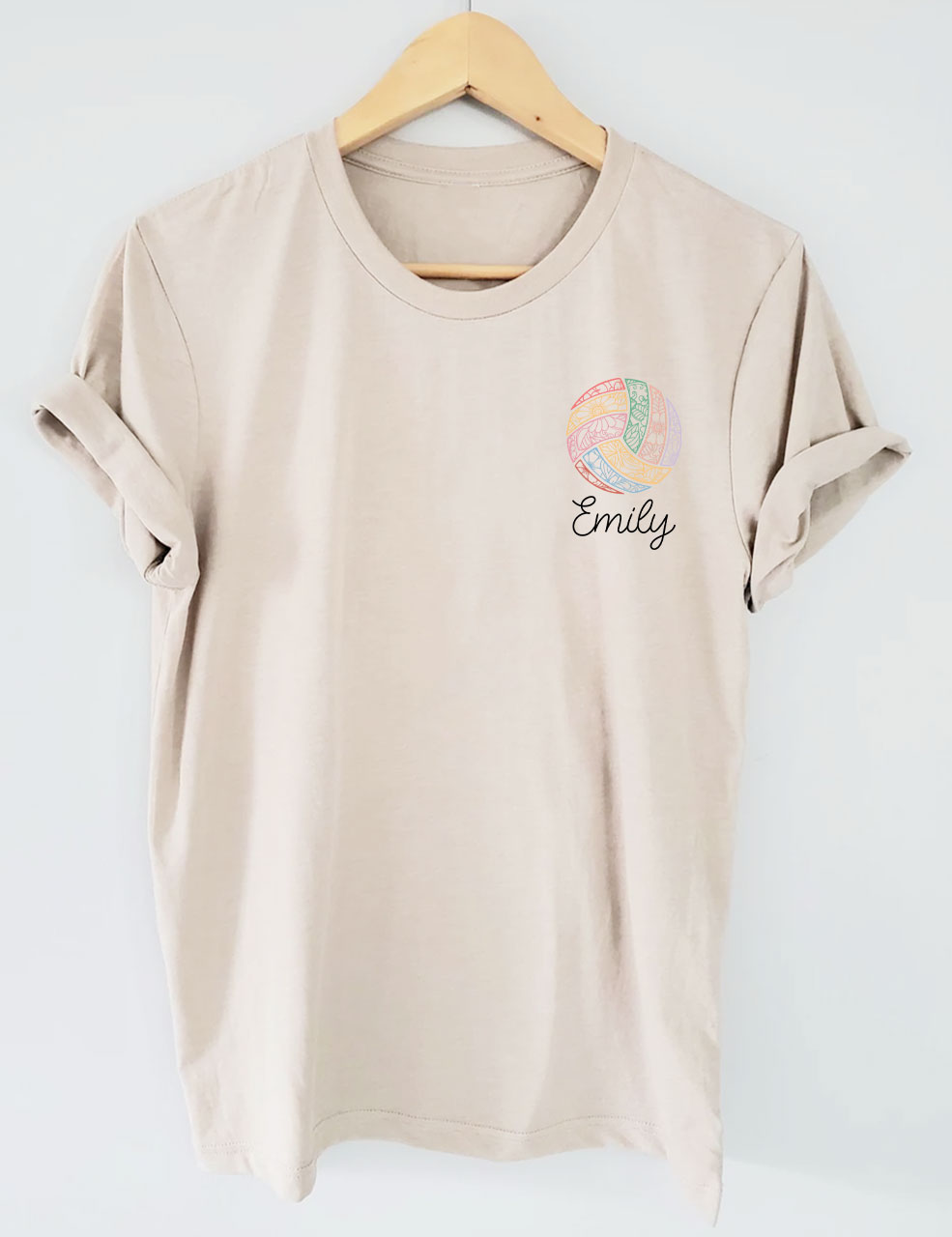 Custom Floral Volleyball  T-shirt