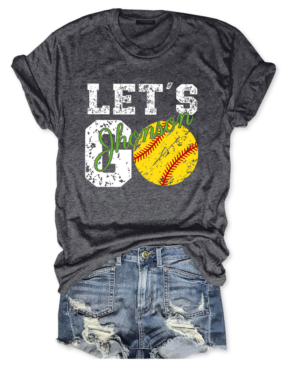 Custom Let's Go Softball T-shirt
