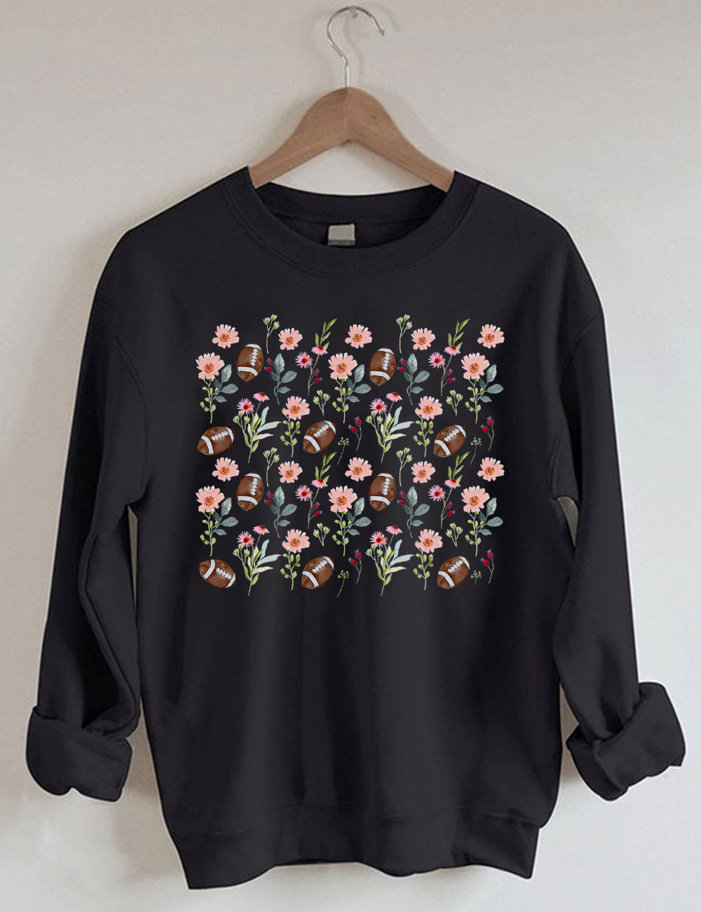 Floral Football Mom Football Sweatshirt