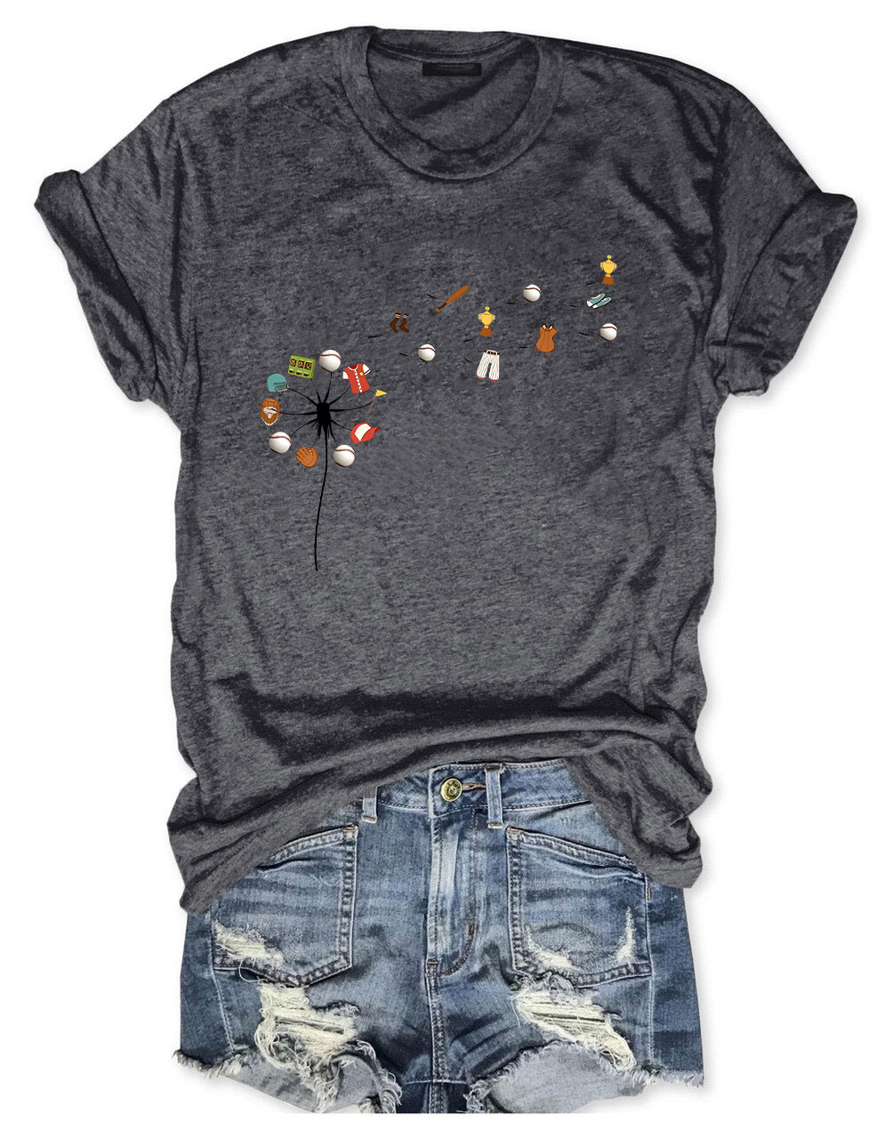 Baseball Dandelion Funny T-Shirt
