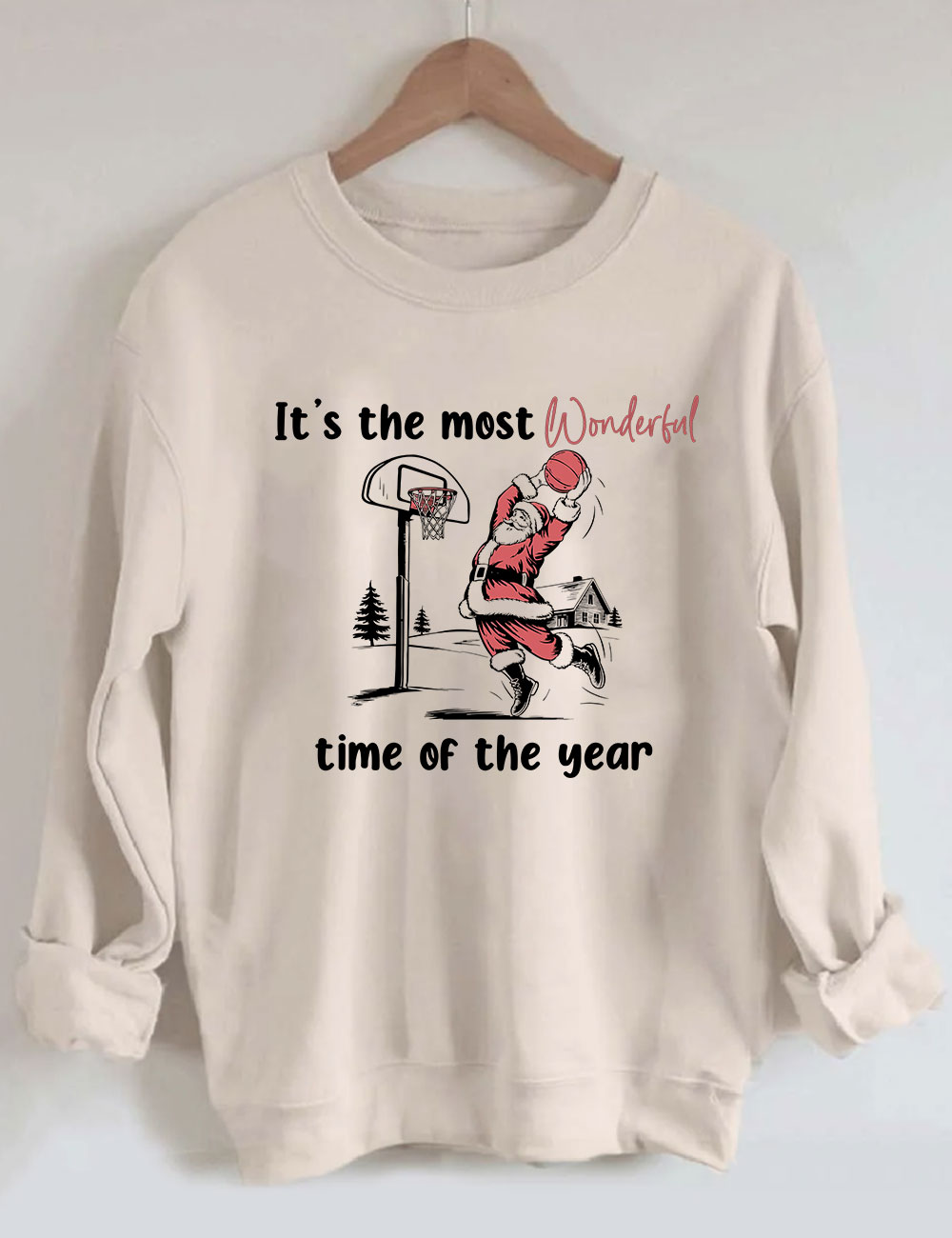 Santa Dunking Christmas Basketball Sweatshirt