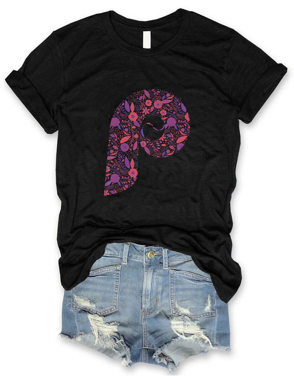 Floral Philly Baseball T-Shirt