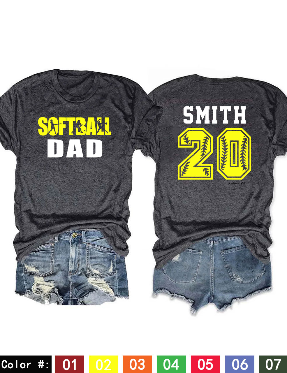Custom Softball Dad T-Shirt